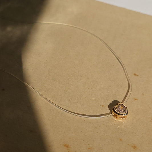 Transparent pendent chain (heart)