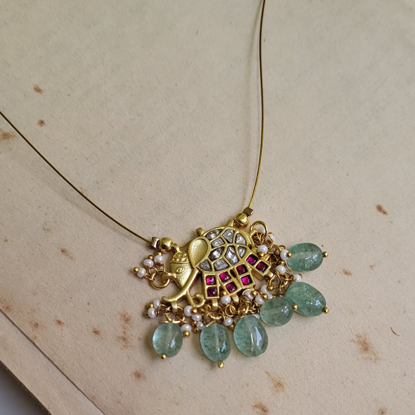 Ganesha invisible jadau necklace