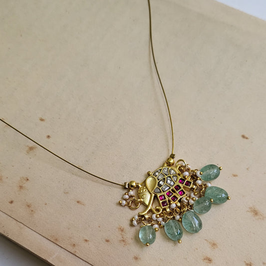 Ganesha invisible jadau necklace
