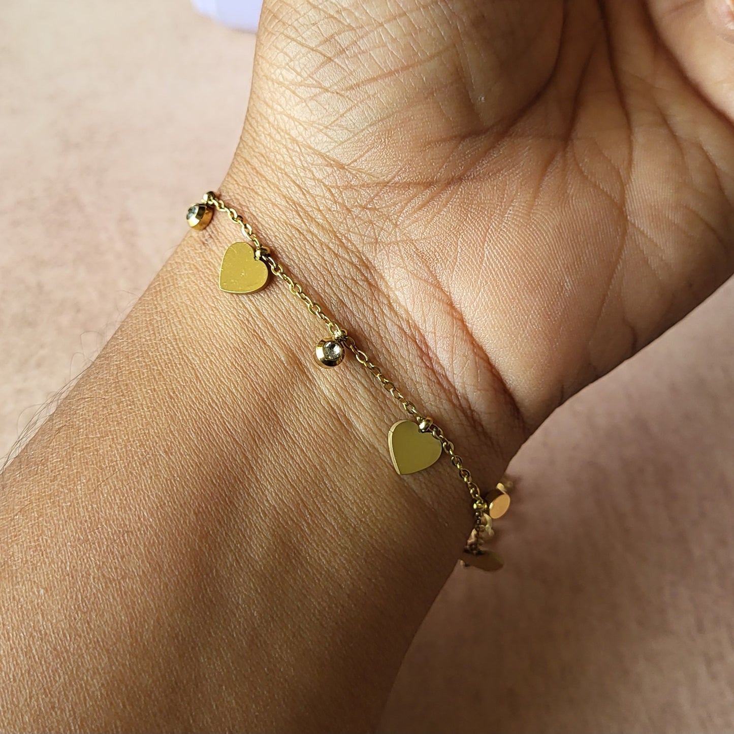 Heart charms bracelet