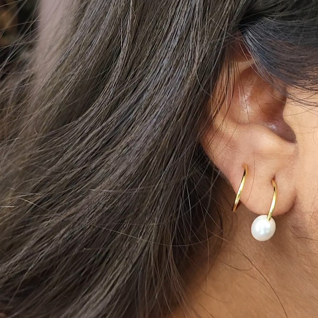 Pearl earrings (spiral)