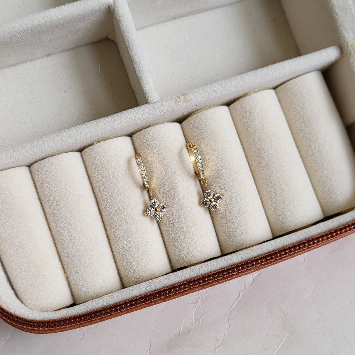 Flower drop earrings