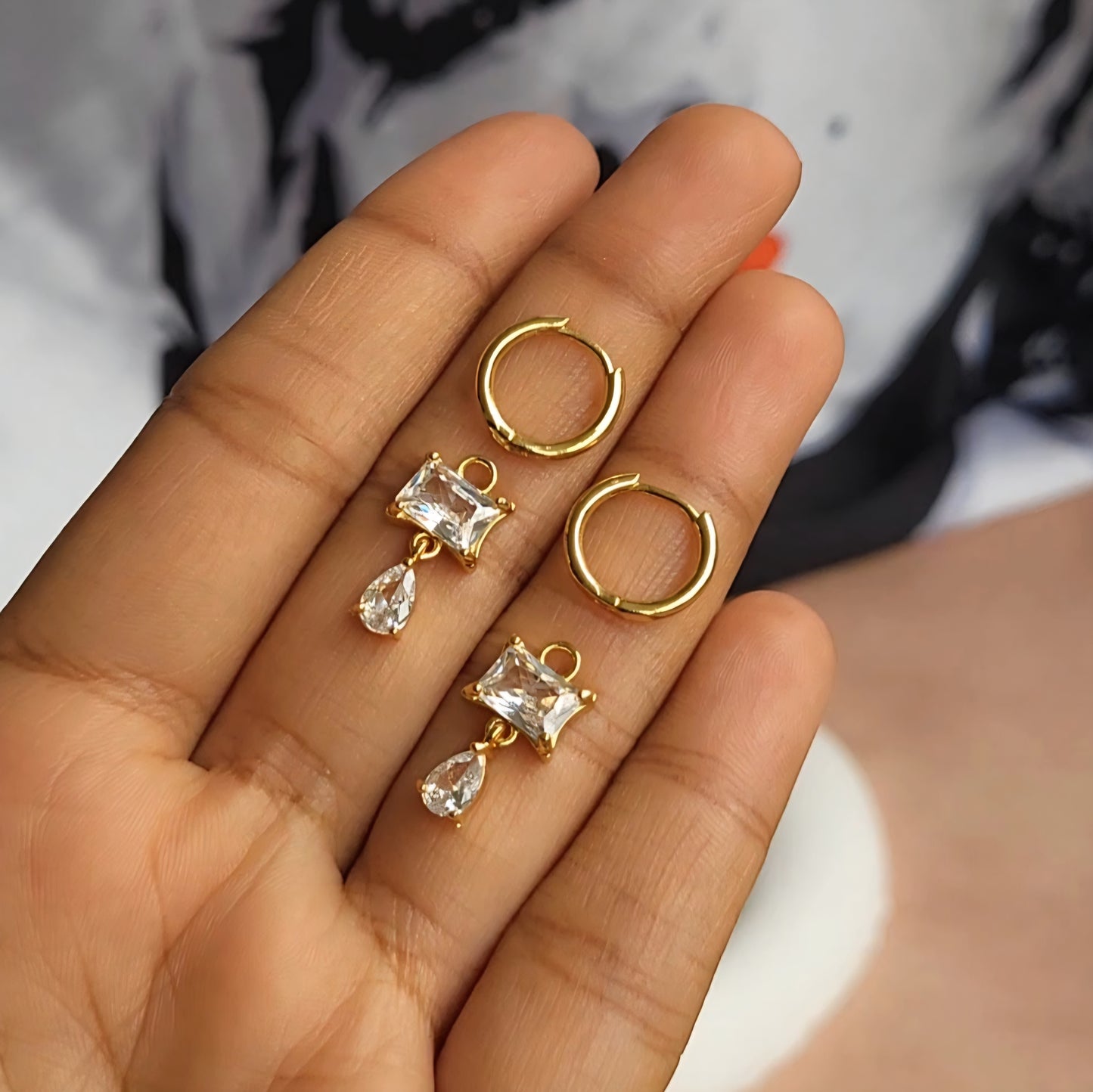 Cuban drop hoops