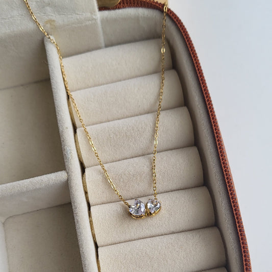 Dualheart pendent chain