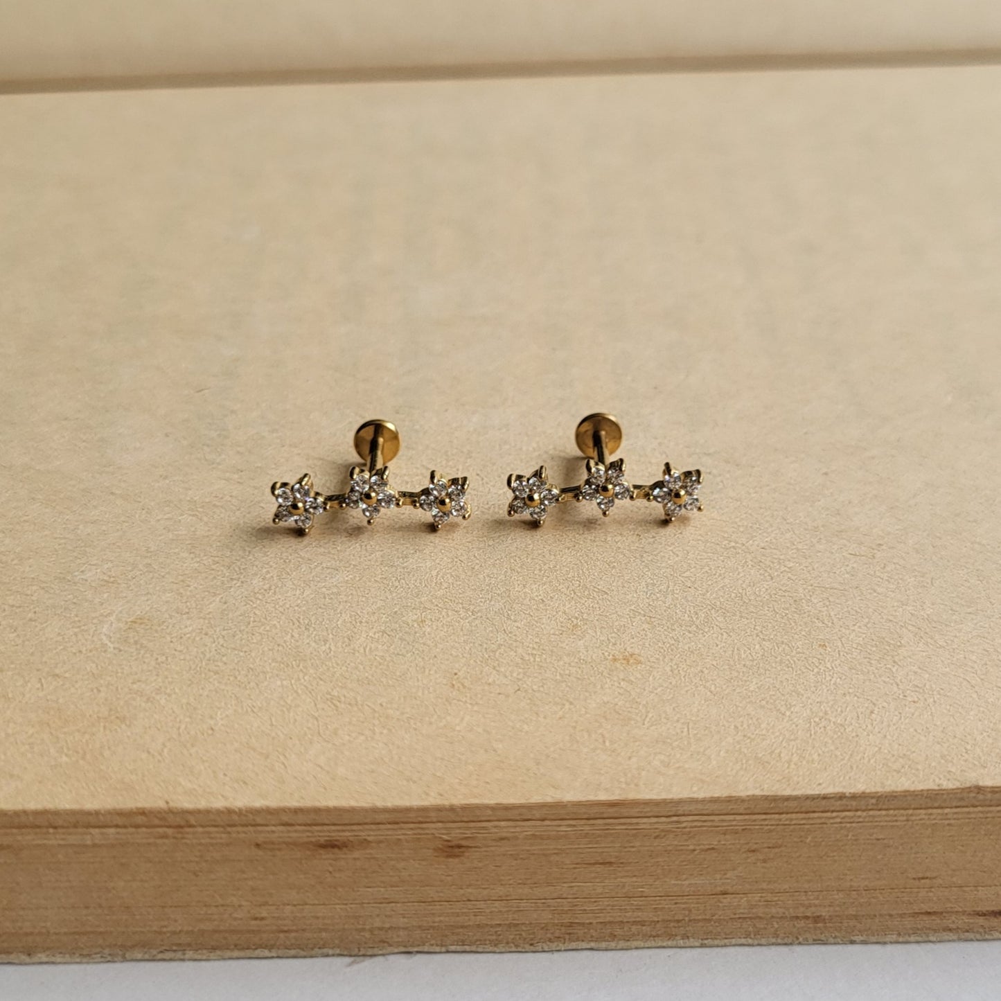 Sitara flat screwback studs