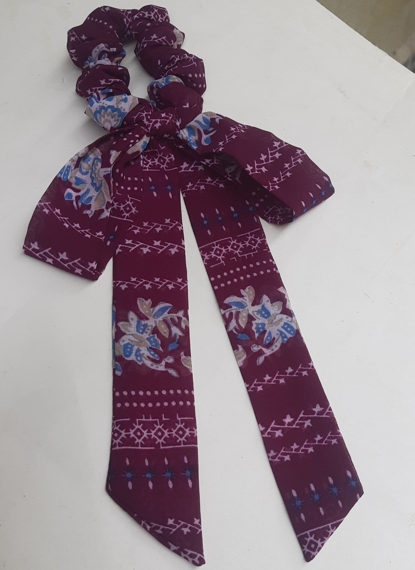 Megan - Maroon scrunchie