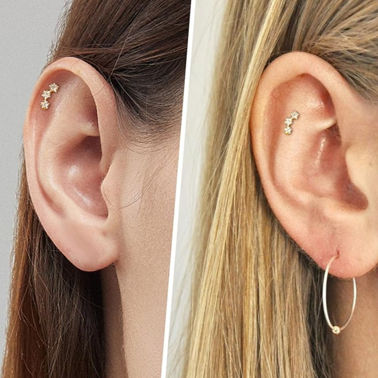 Glitter flat screwback studs