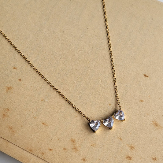 Triple heart pendent chain