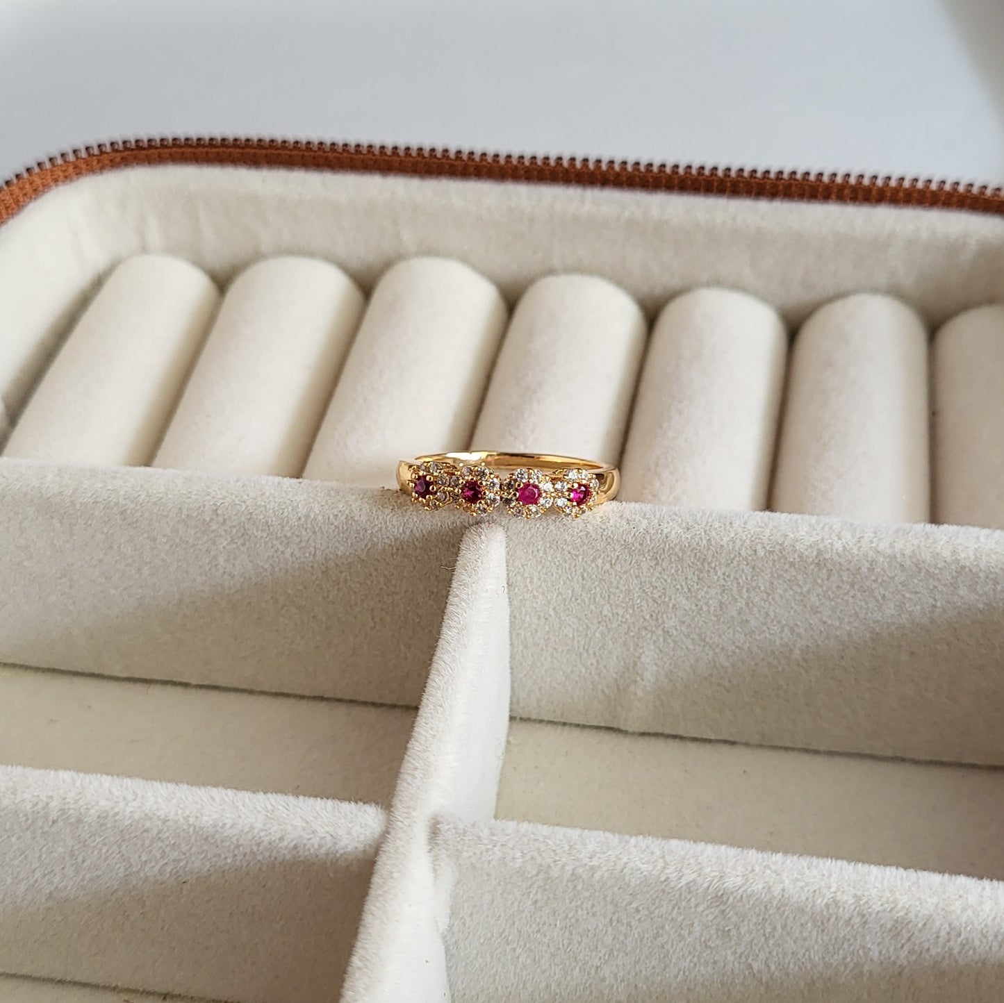 Ruby flower ring