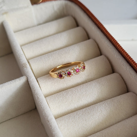 Ruby flower ring