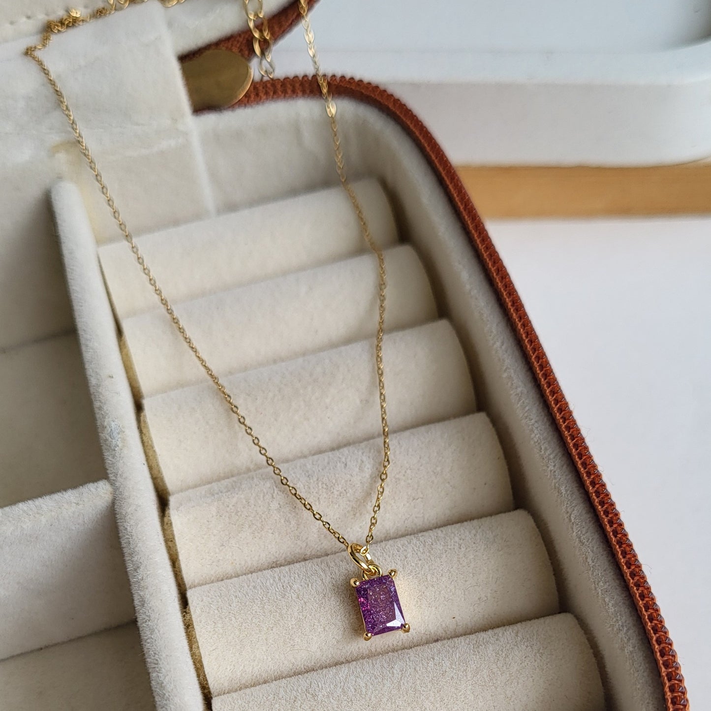 Purple galaxy pendent chain