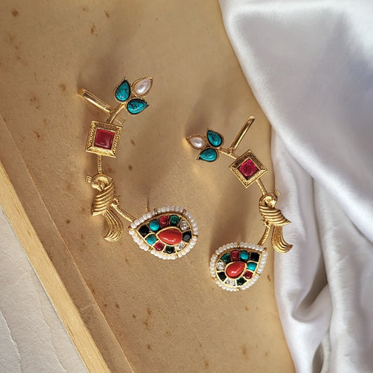 Peacock earcuff (Pair)