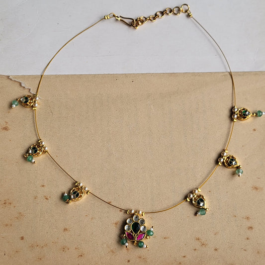Dhruvi invisible jadau necklace