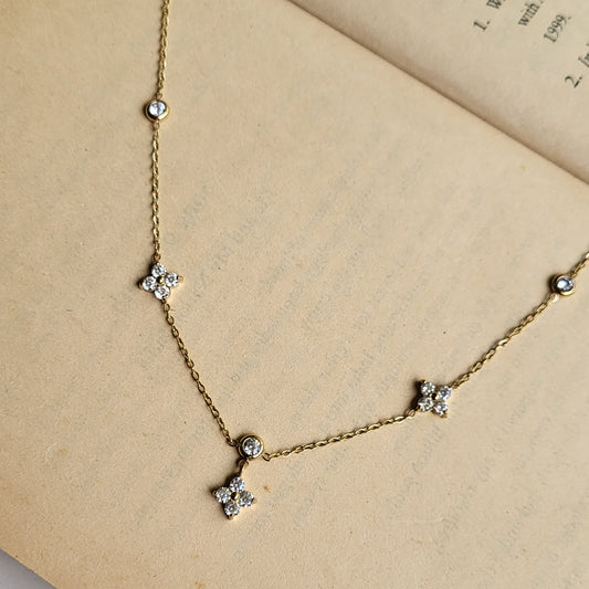 Flower drop necklace