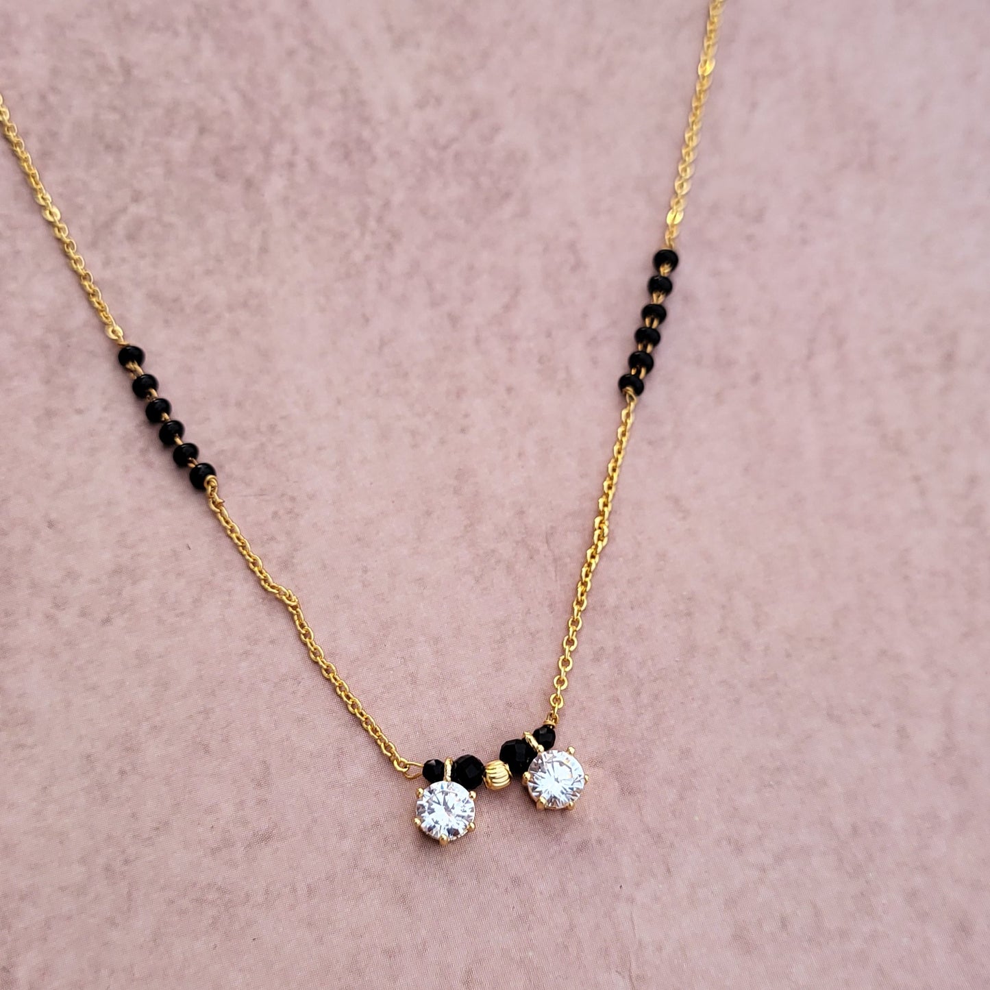 Dual stone mangalsutra
