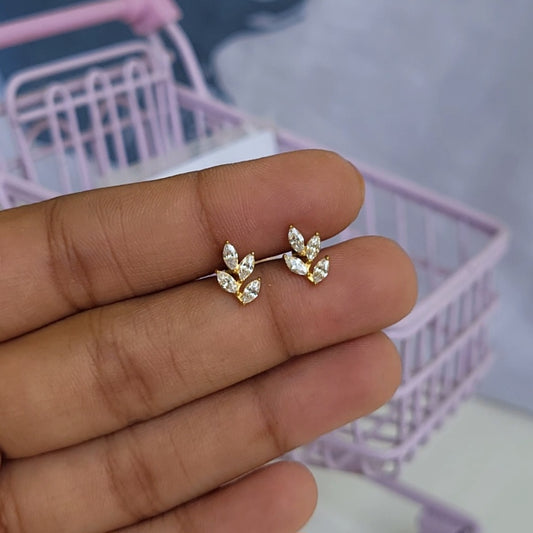 Leaf flat screwback studs