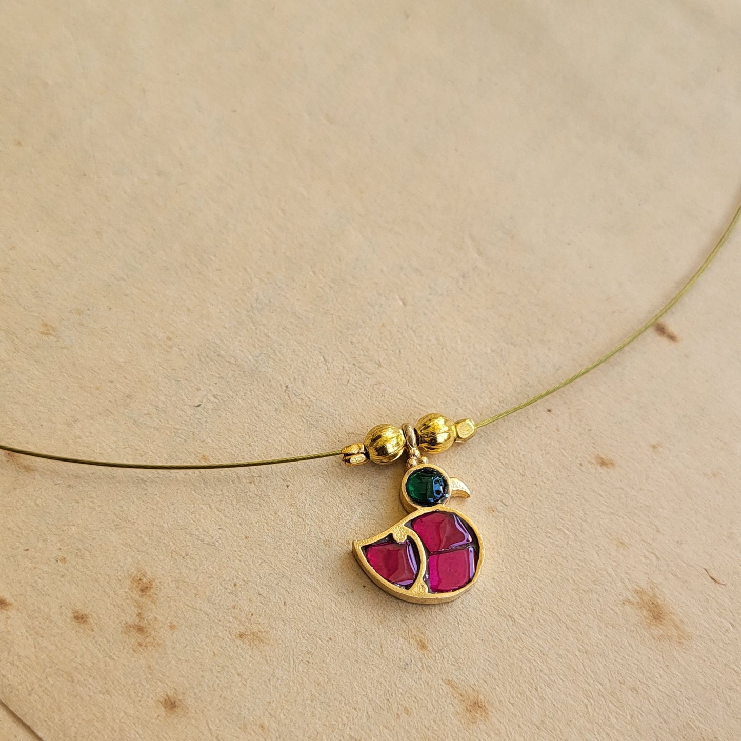 Duck jadau invisible necklace