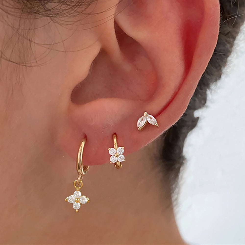 Fleur mini hoops