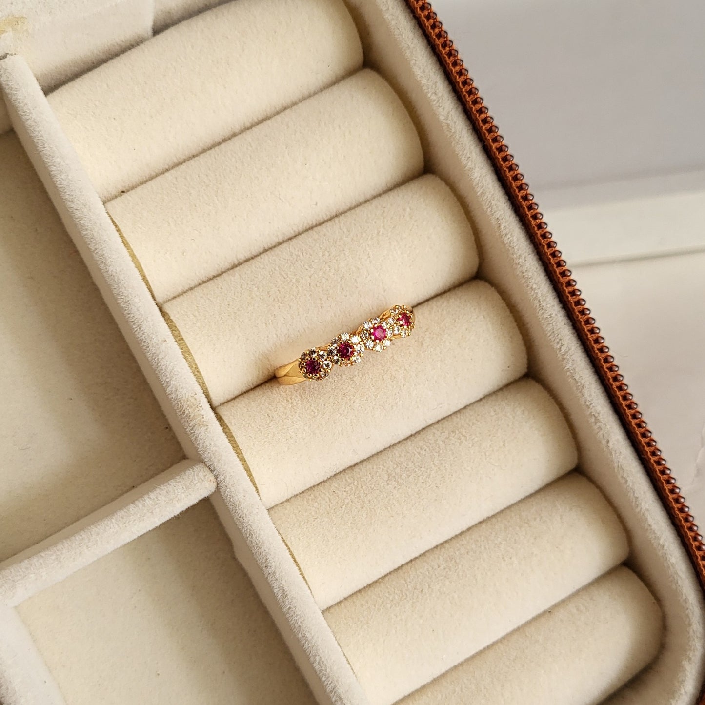 Ruby flower ring