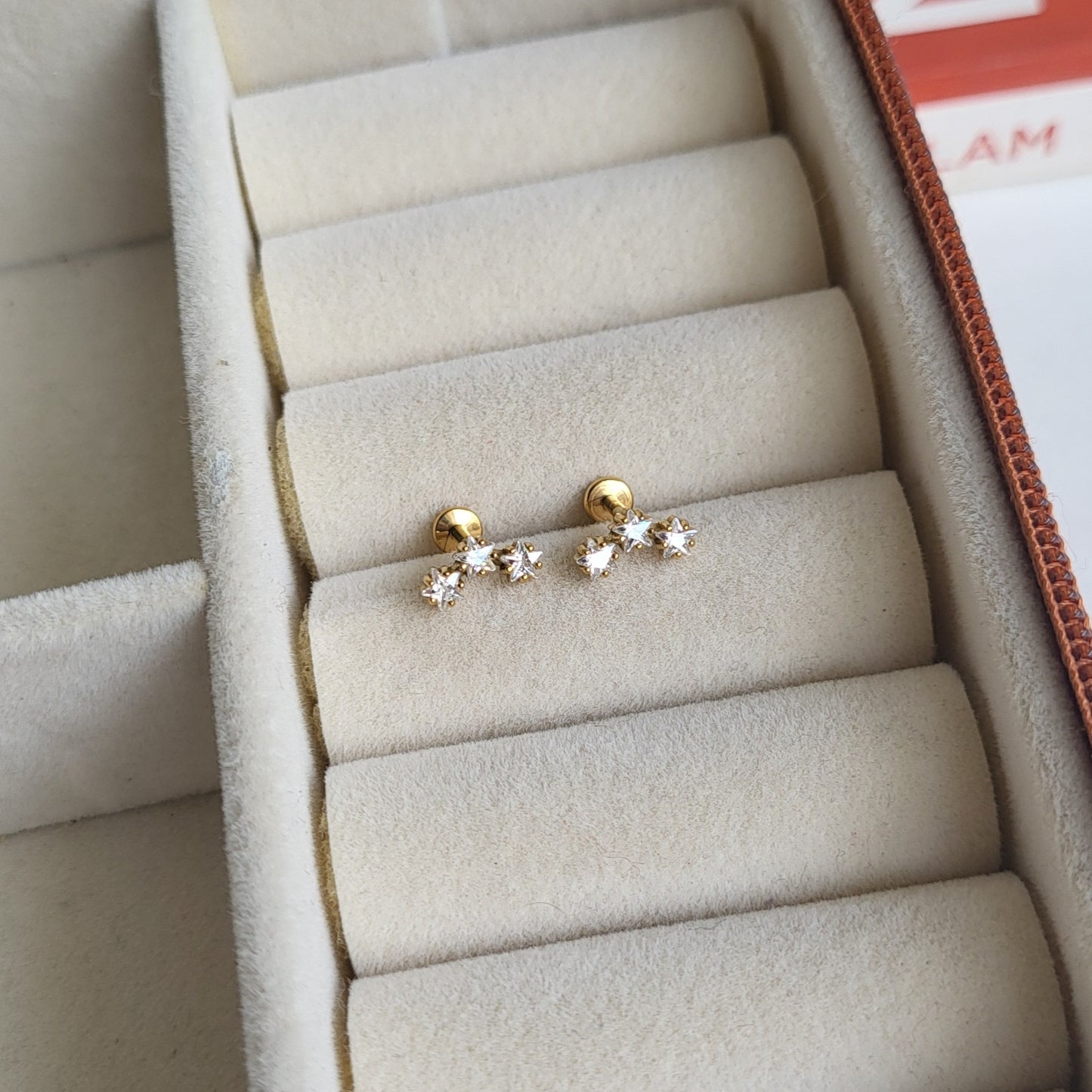 Glitter flat screwback studs