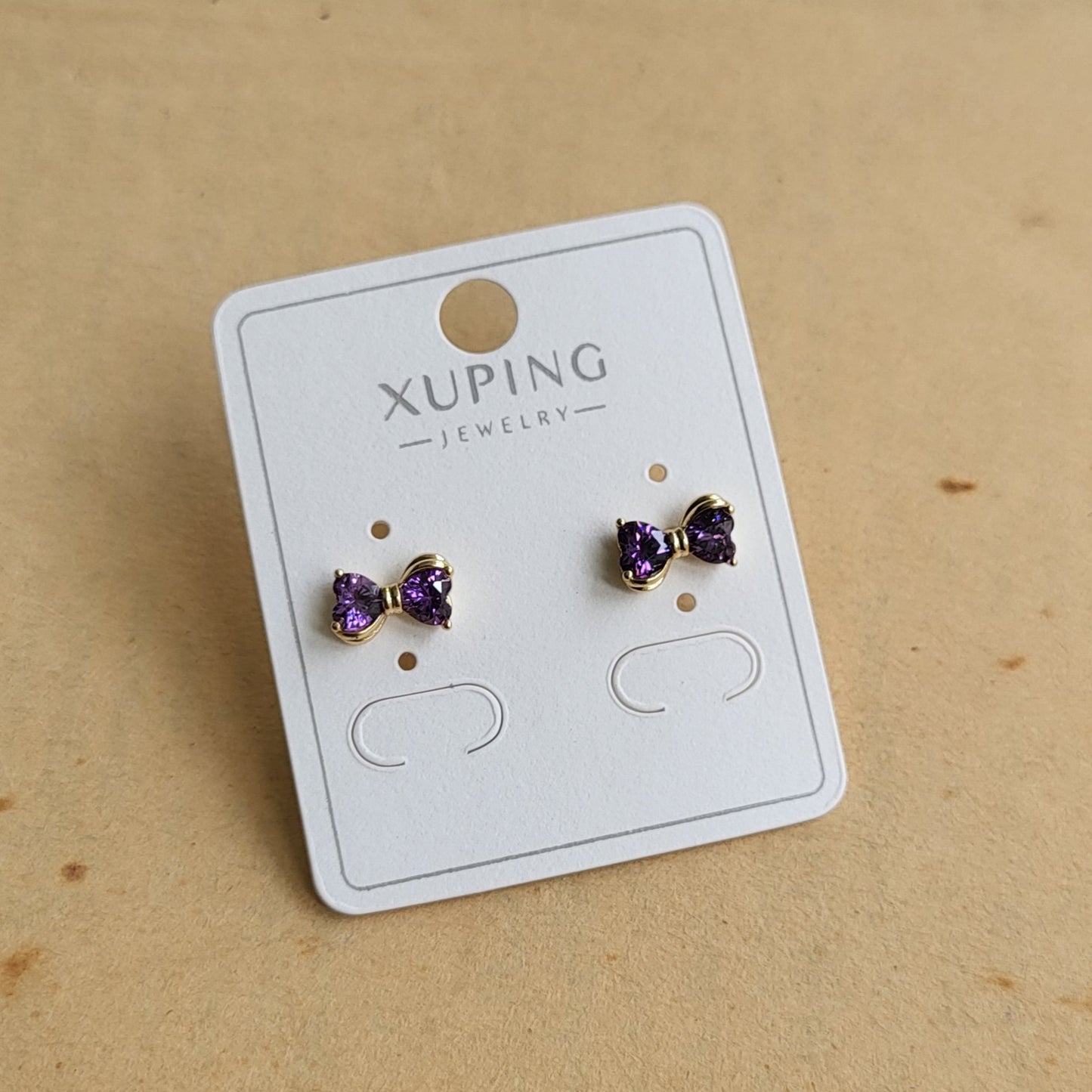 Purple Bow studs