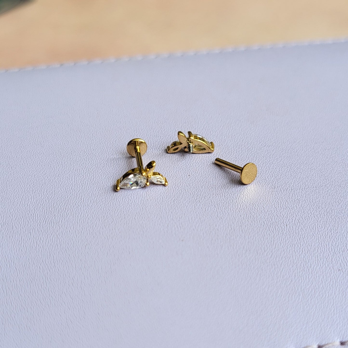 Strawberry mini studs (flat screwback)