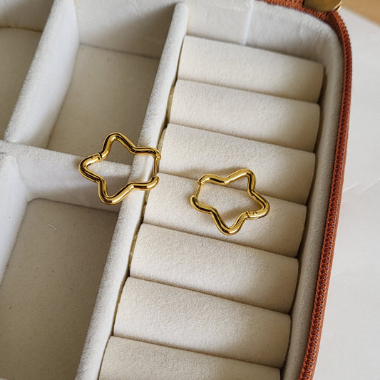 Gold star hoops