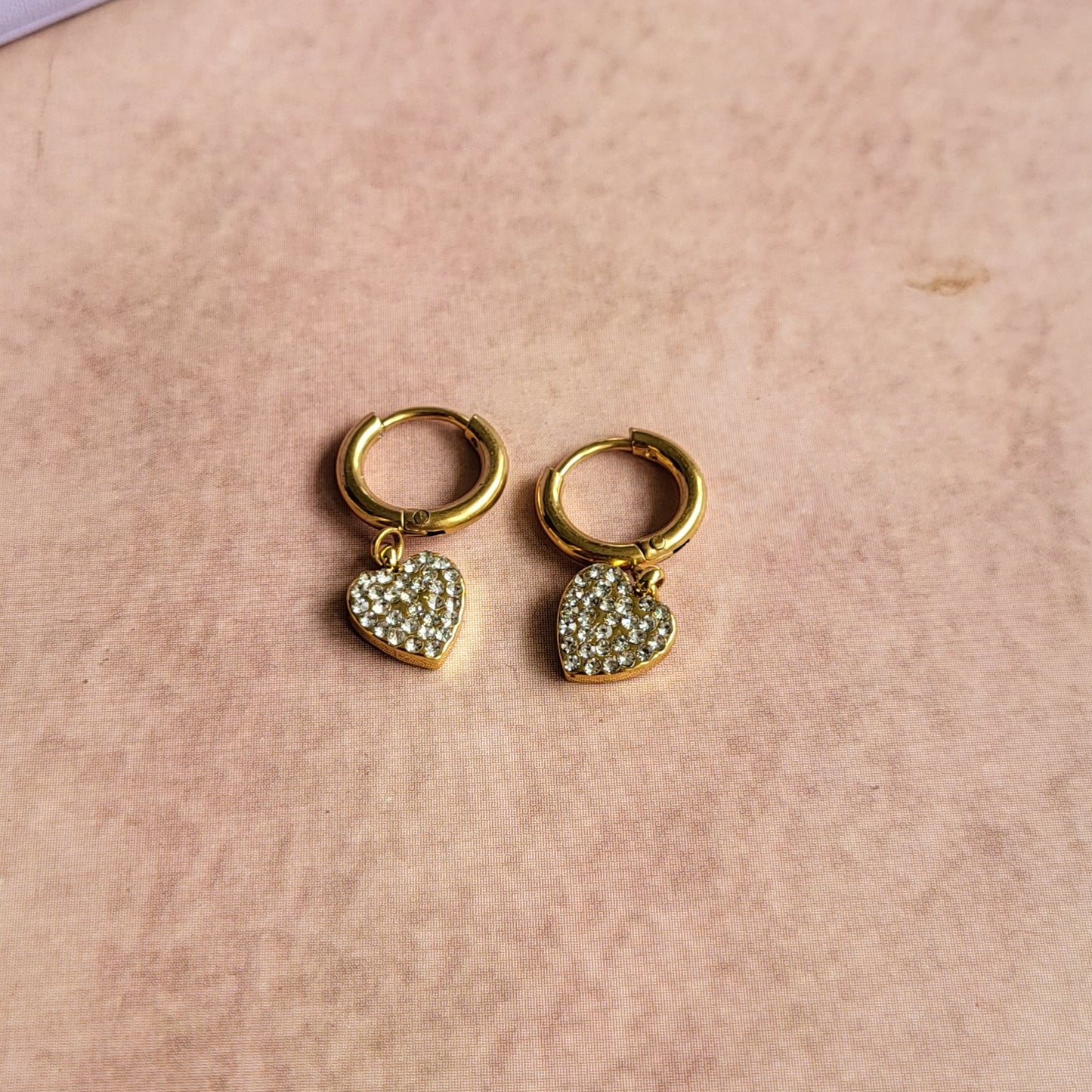 Stone hearted mini hoops