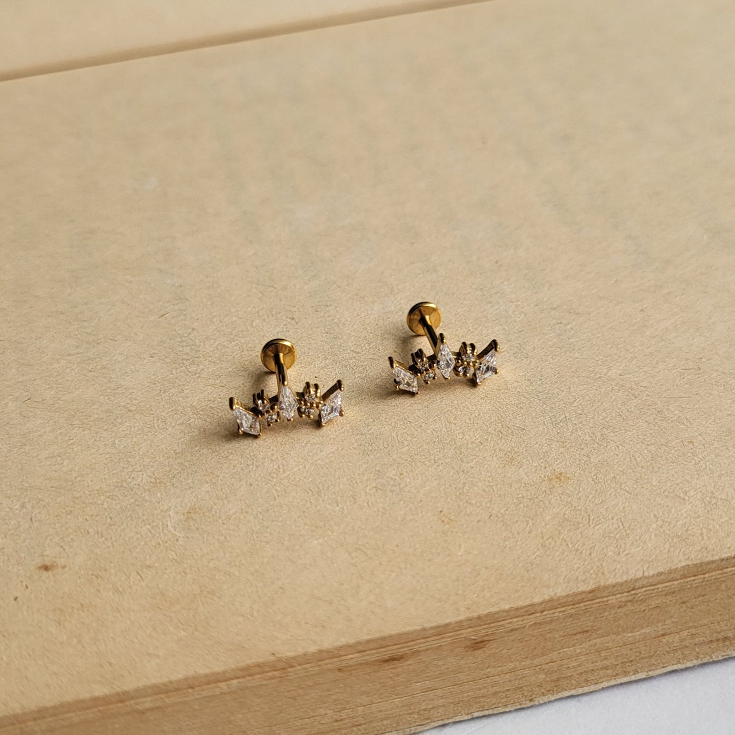 Daina flat screwback studs