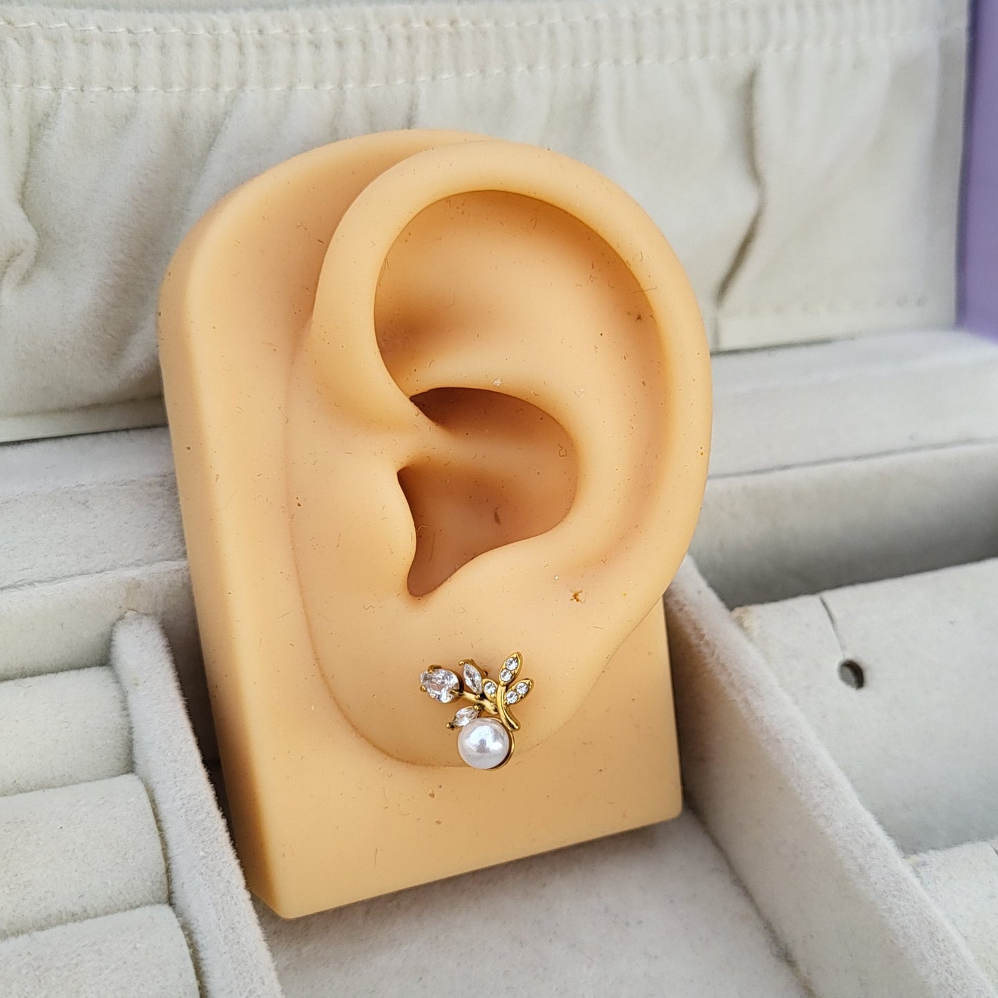 Pearl Tulip studs