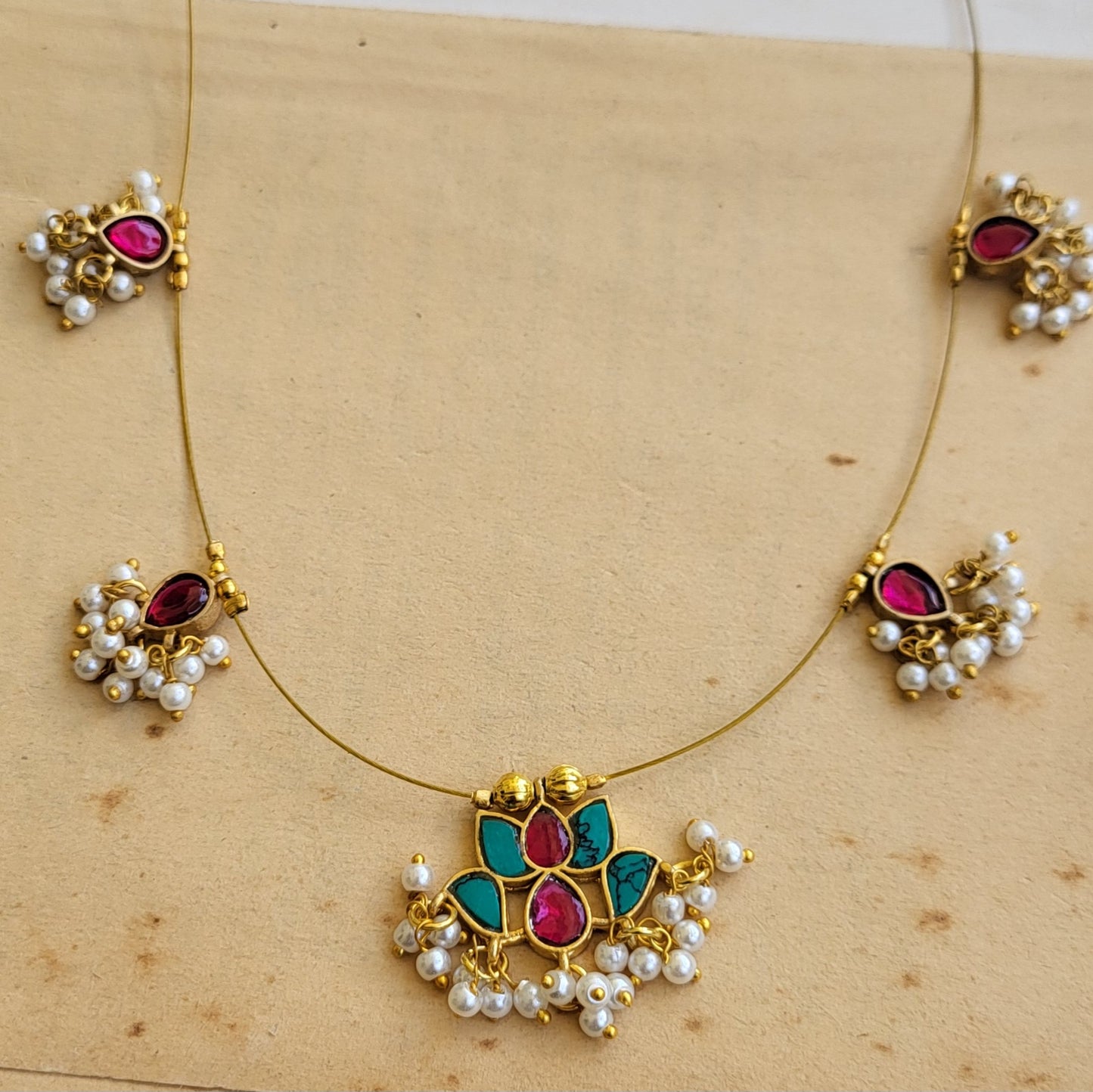 Kamala jadau invisible necklace