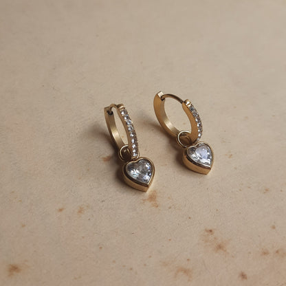 Heart huggie Hoops