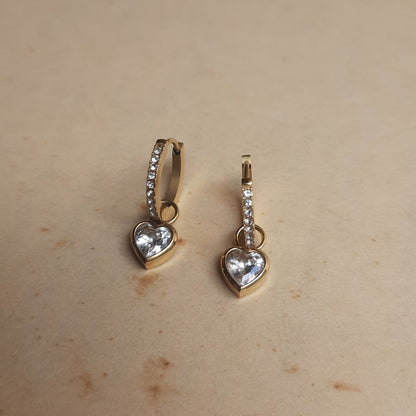 Heart huggie Hoops