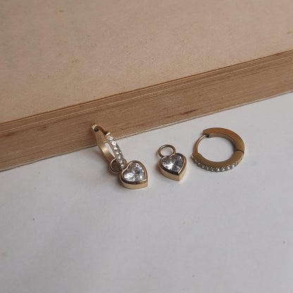Heart huggie Hoops