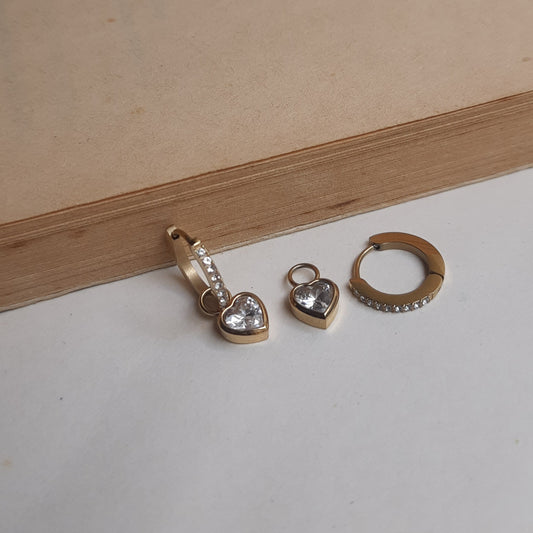 Heart huggie Hoops