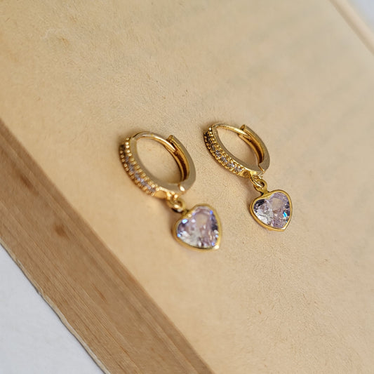 Sweet heart drop hoops