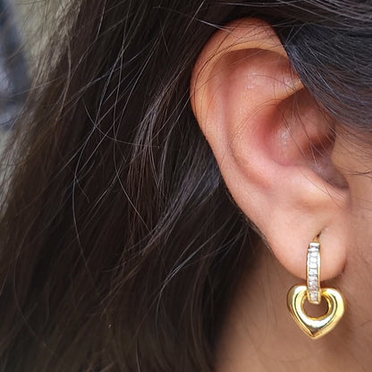 Heart drop hoops
