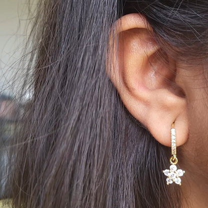 Fleur drop hoops