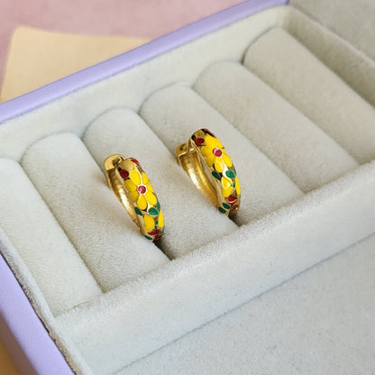 Vintage enamel hoops