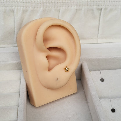 Gold star mini studs (ball screwback)