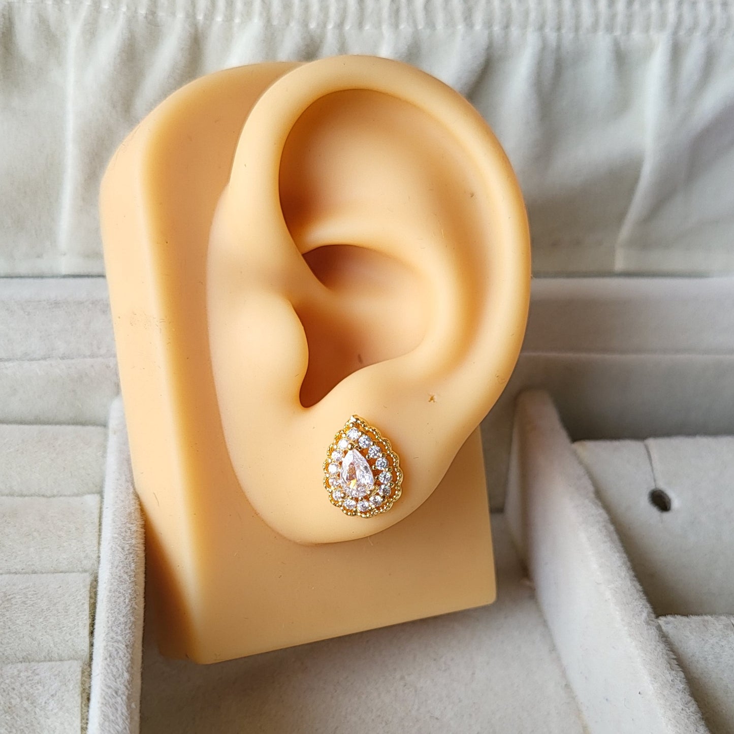 Pear drop studs