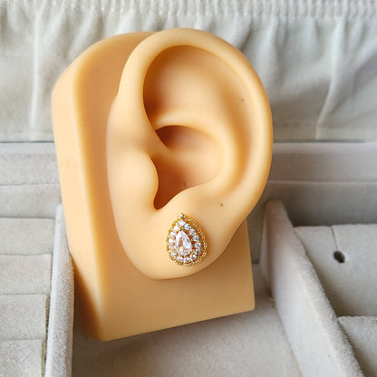 Pear drop studs
