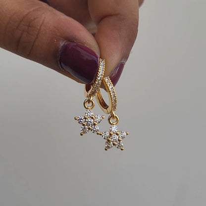 Fleur drop hoops