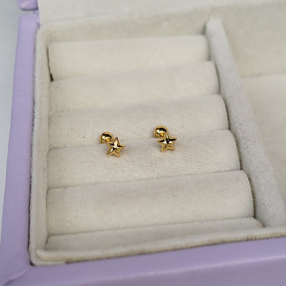 Gold star mini studs (ball screwback)