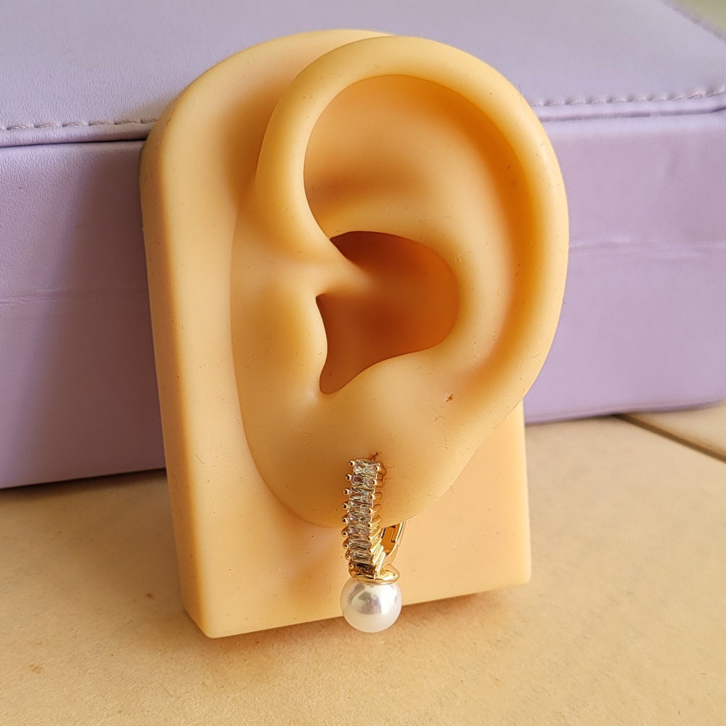 Pearl drop hoops