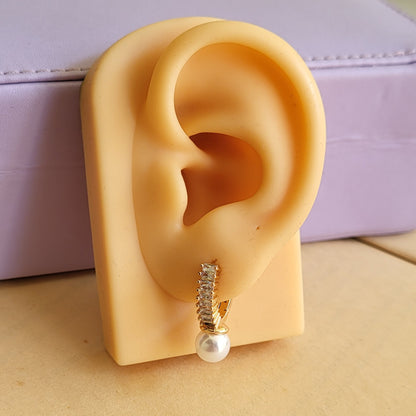 Pearl drop hoops