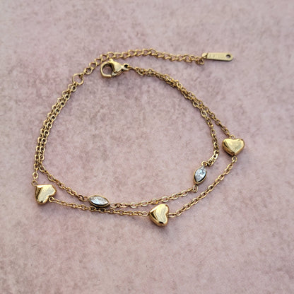 Valentine layered bracelet