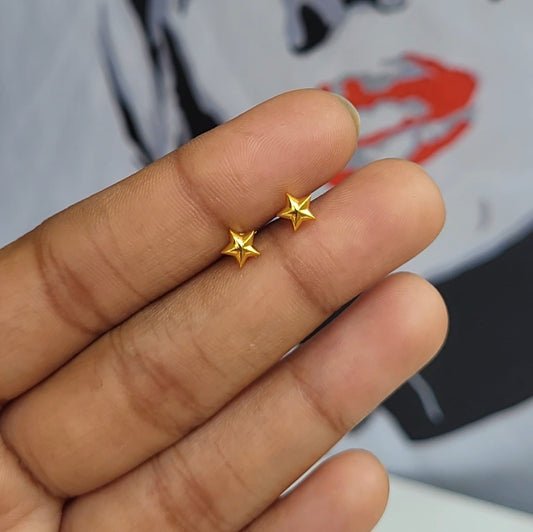 Gold star mini studs (ball screwback)