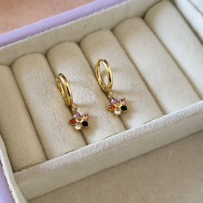 Flower drop hoops