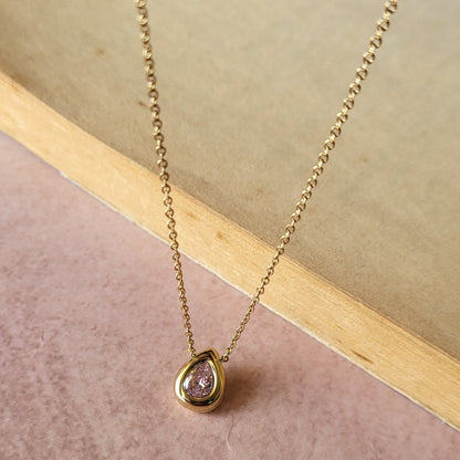 Pink drop Pendant chain